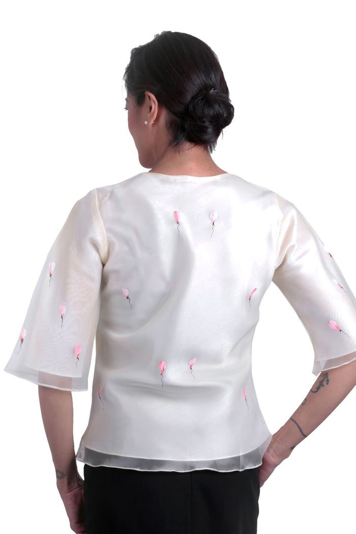 BARONG WAREHOUSE - WK09 - Painting Kimona Beige - Filipiniana