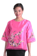 BARONG WAREHOUSE - WK17 - Round Neck Kimona Fuchsia - Filipiniana