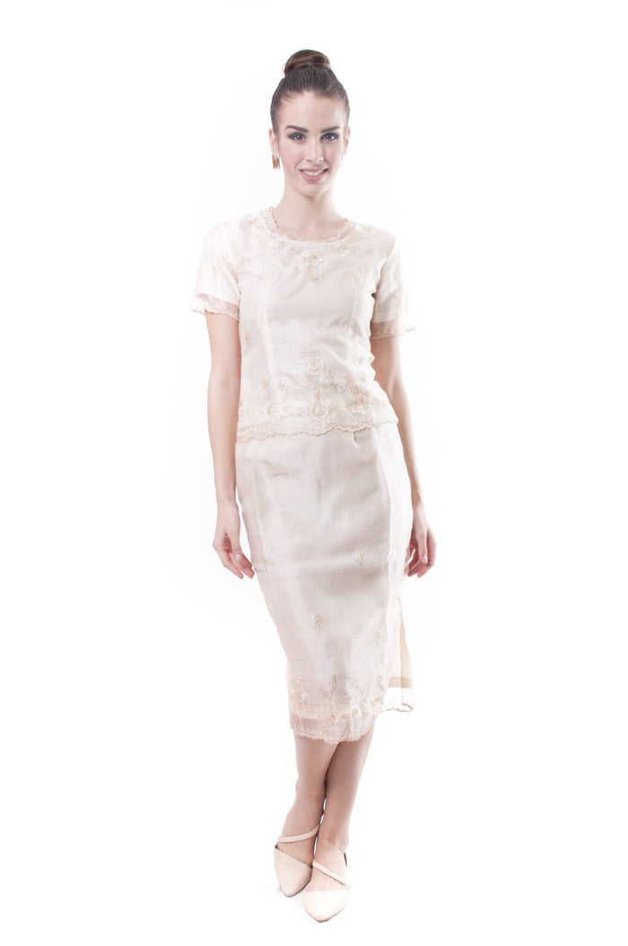 BARONG WAREHOUSE - WS01 - Baro't Saya Organza Midi - Filipiniana
