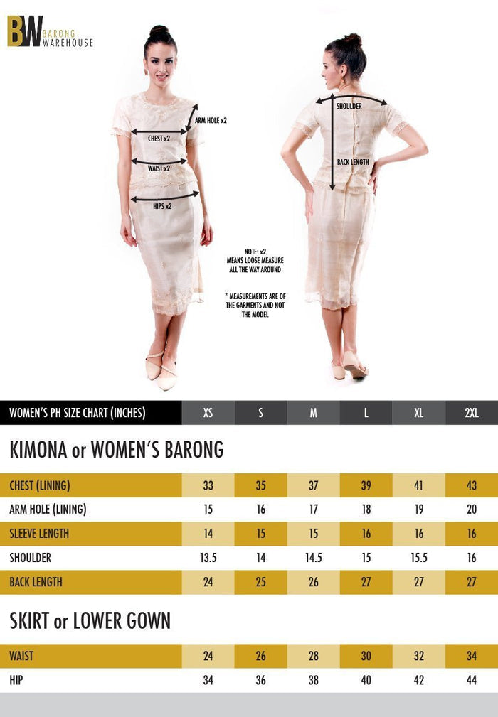 BARONG WAREHOUSE - WS05 - Baro't Saya Long Gown - Filipiniana
