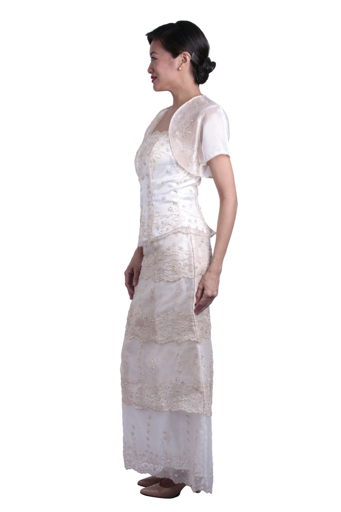 BARONG WAREHOUSE - WS06 Baro't Saya Bolero with Three-Layer Skirt - Filipiniana