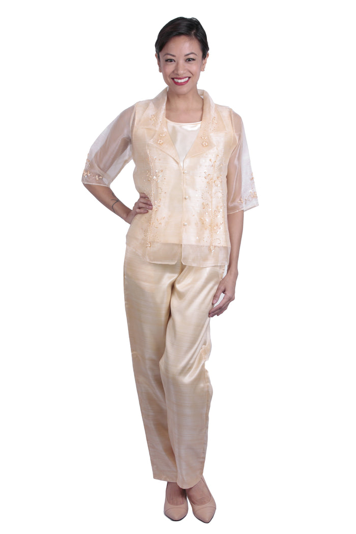 BARONG WAREHOUSE - WS10 Three-Piece Blazer And Pants Set