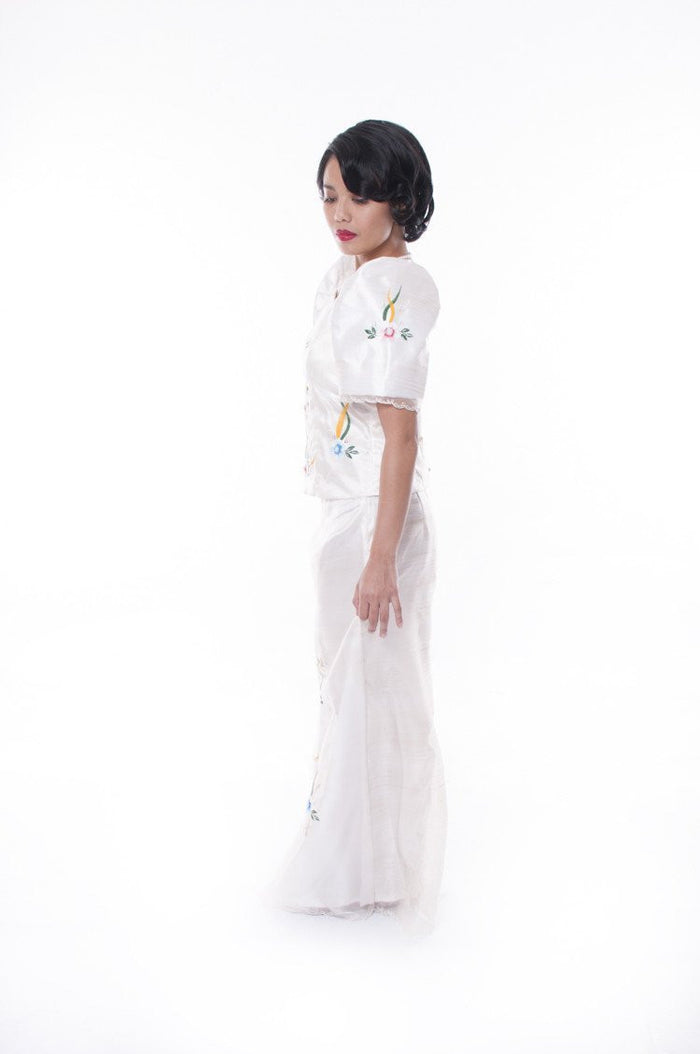 BARONG WAREHOUSE - WS17 Filipiniana Terno with Butterfly Sleeves Women's Set