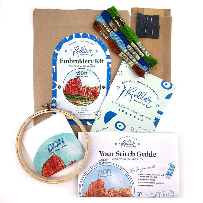 Zion National Park Hand Embroidery Craft Kit